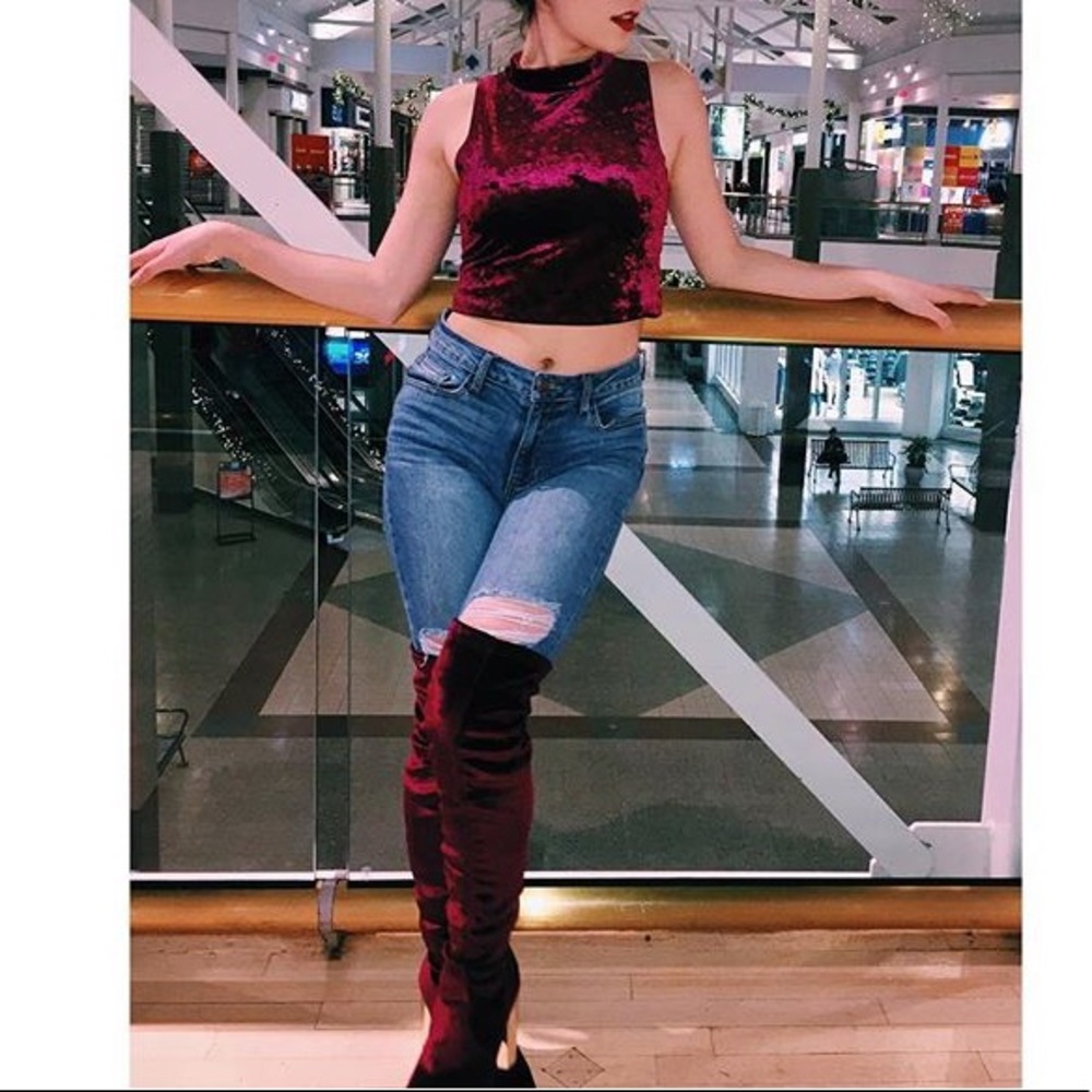 😻 Burgundy thigh high boots ✨